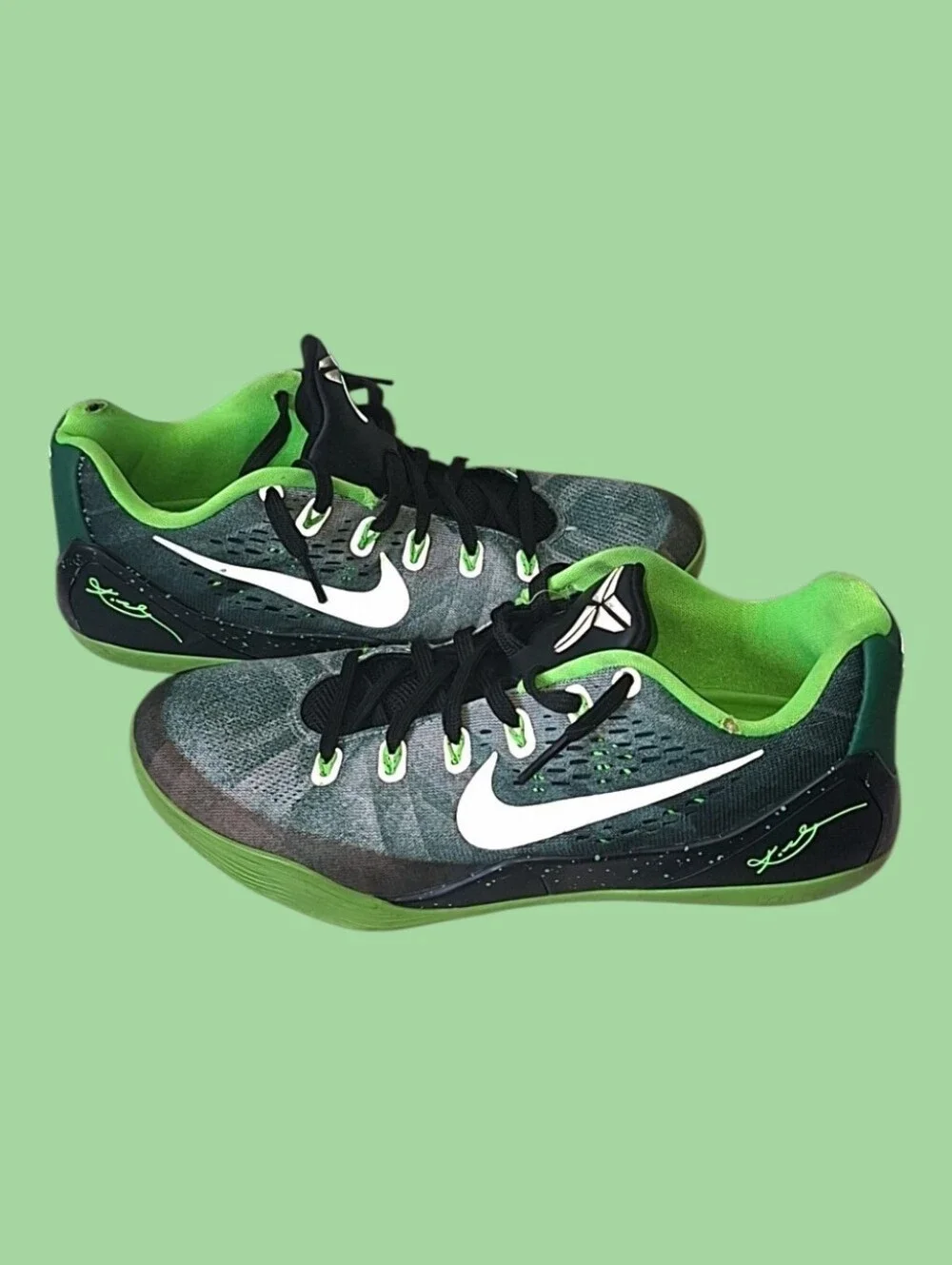 Nike Kobe 9 EM Premium Gorge Green Low Top Lace Up Sneakers Men's 652908-303